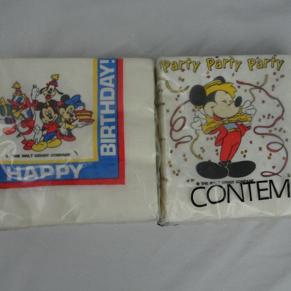 Vintage 90s 2 Pack of Disney Party Beverage Napkins 20 count